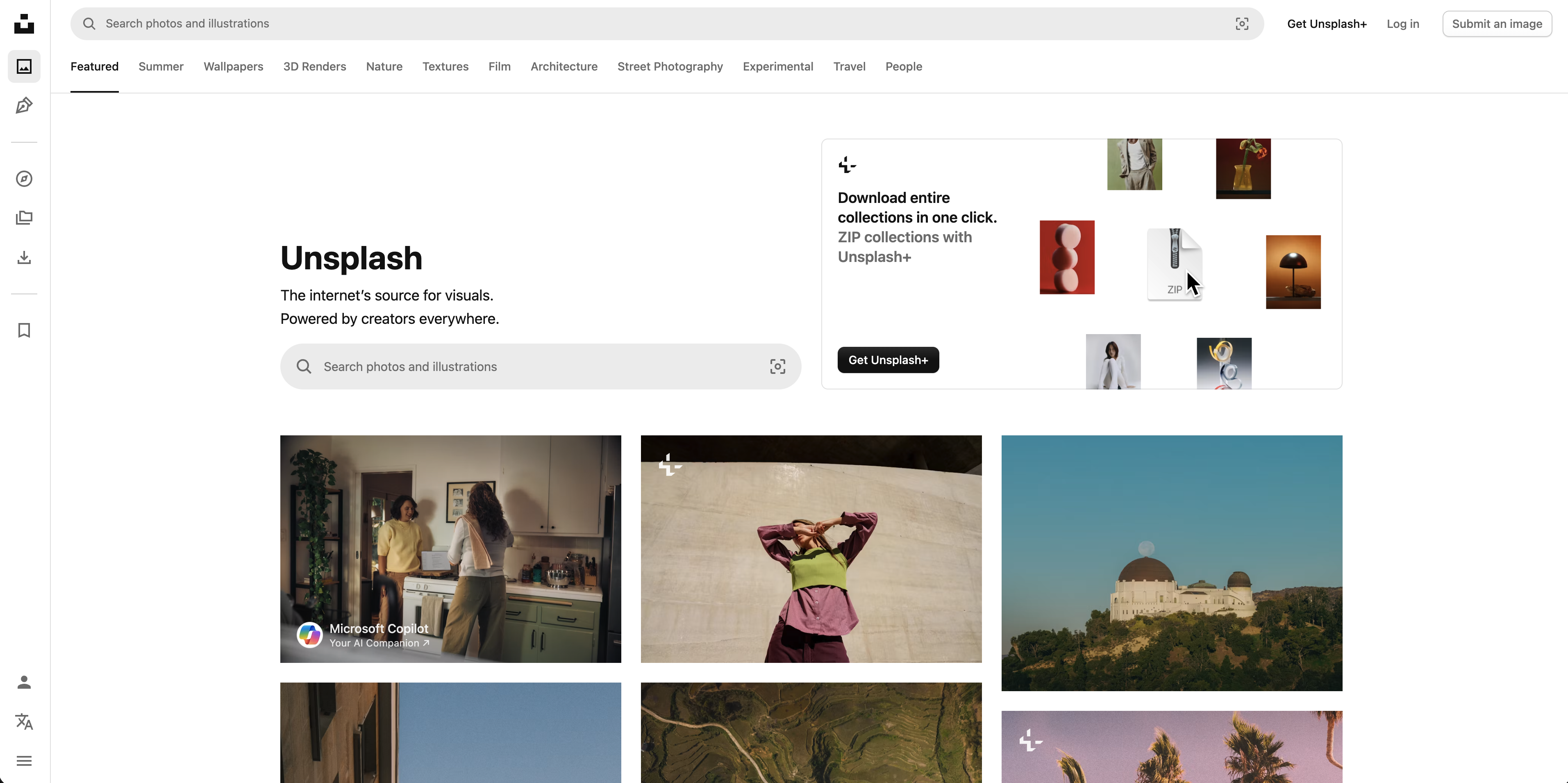 Unsplash screenshot